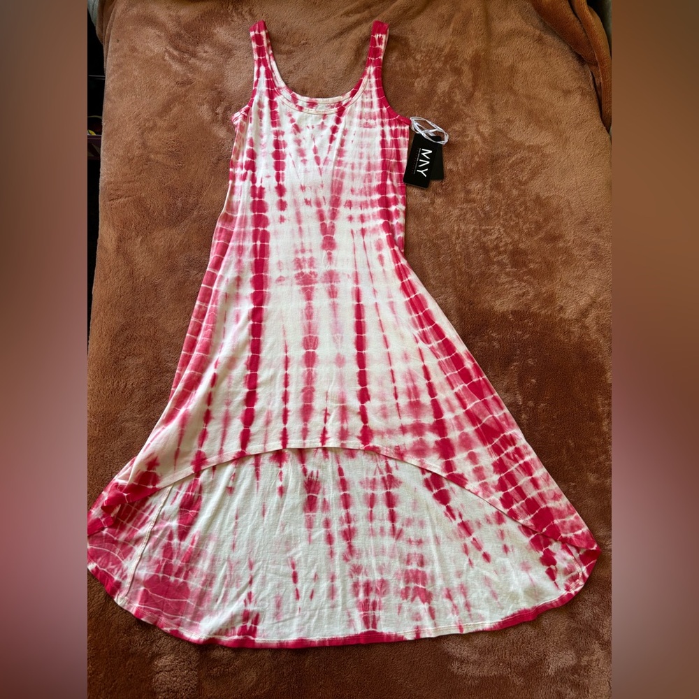 Marc New York Performance Pink & White Tie Dye High Low Dress Size S